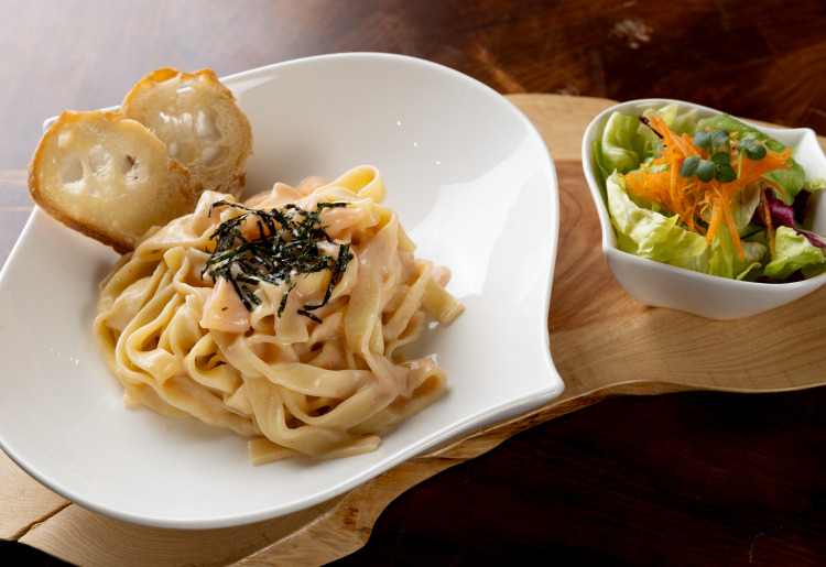 イカと明太子のクリームパスタ